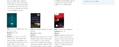 The Book Shelf displaying saved searches and book listings on a light color scheme.